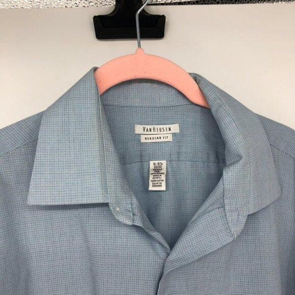 Van Heusen Light Blue Button Down Dress Shirt 32/33 - Picture 12 of 14
